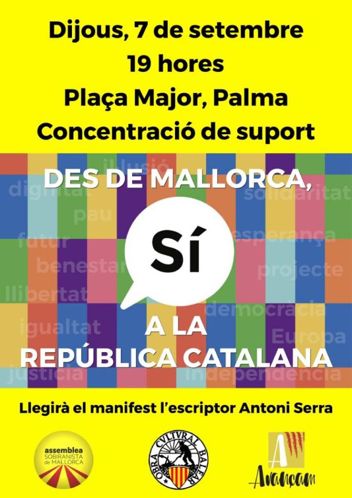 Cartel de la concentració en suport a la República Catalana, 7 de setembre de 2017